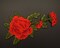 7.75" x 4.5" Red Iron On Embroidered Rose Patch Applique Pack of 12